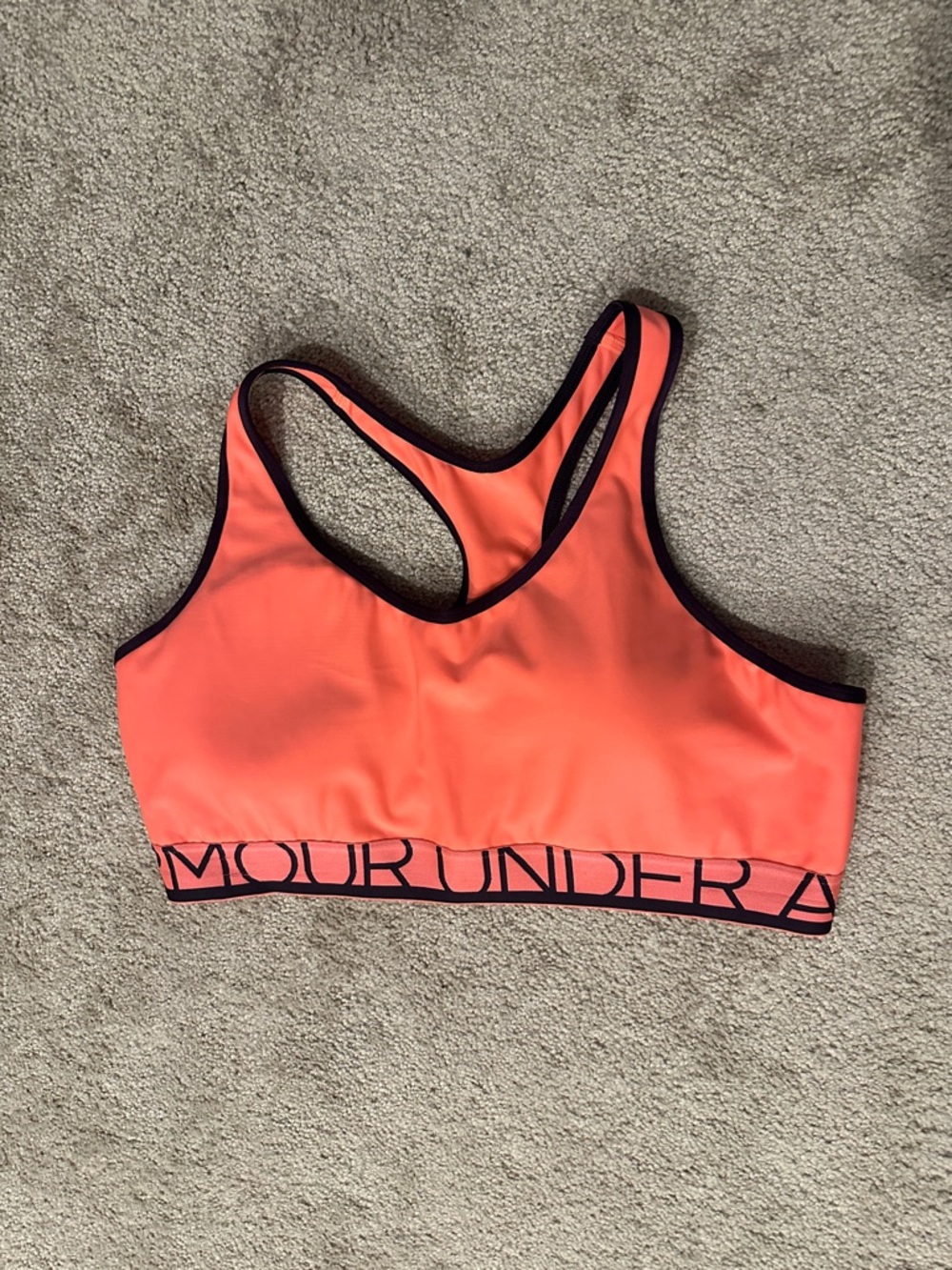 Under Armour Coral & Black Racerback Sports Bra